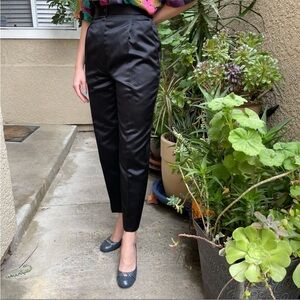 Vintage Gucci Black Classic Pleated Silk Dress Pants